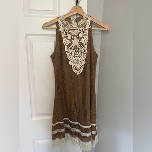 Brown lace dress Altard State